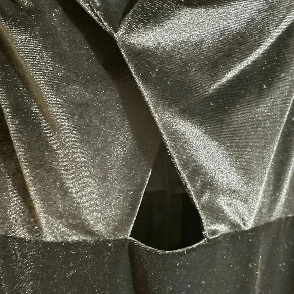 Lovely Nordstrom Women 14 Twist Front Cutout Velvet Maxi Dress Pockets Black - Picture 5 of 9